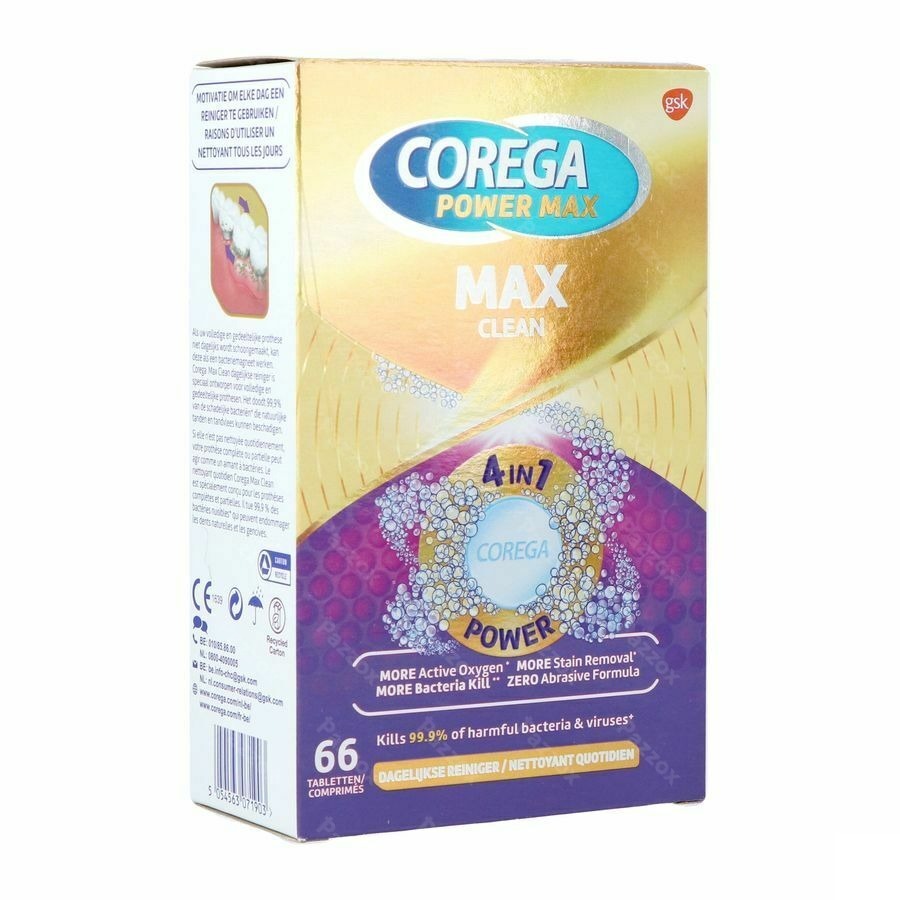 Corega Max Clean - 66 tabletten