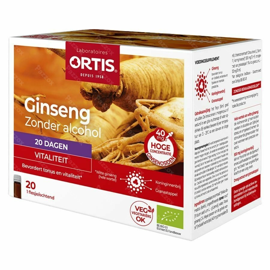 Ortis Ginseng Bio Z/alcohol 20x15ml