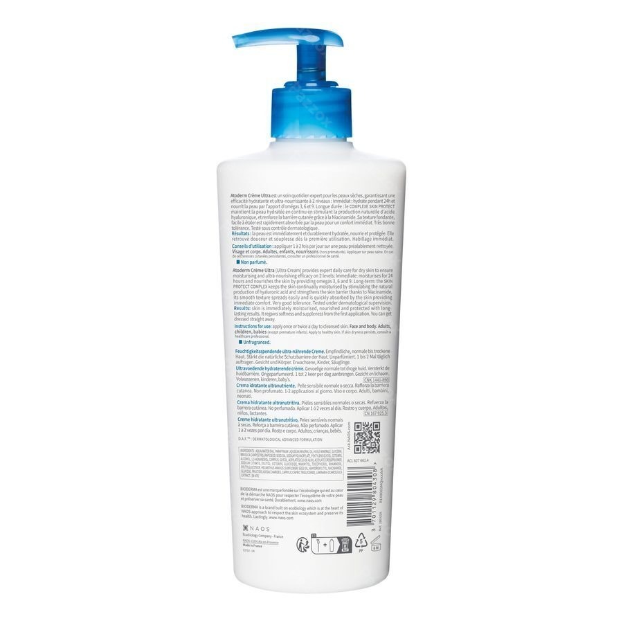 Bioderma Atoderm Ultravoedende Hydraterende Crème 500ml