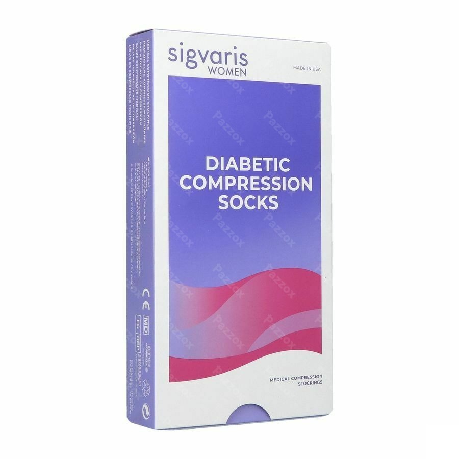 Sigvaris Diabetic Vrouw Kniekous S Long Wit
