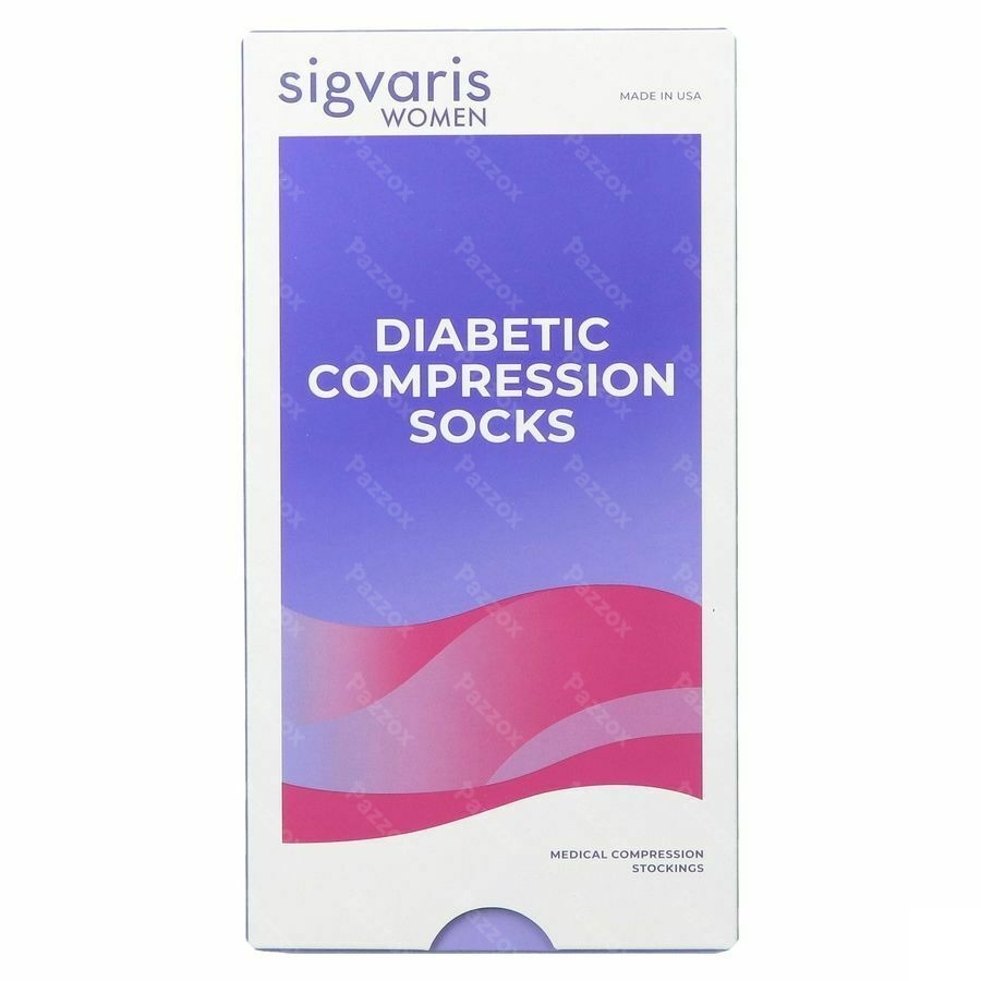 Sigvaris Diabetic Vrouw Kniekous S Long Wit