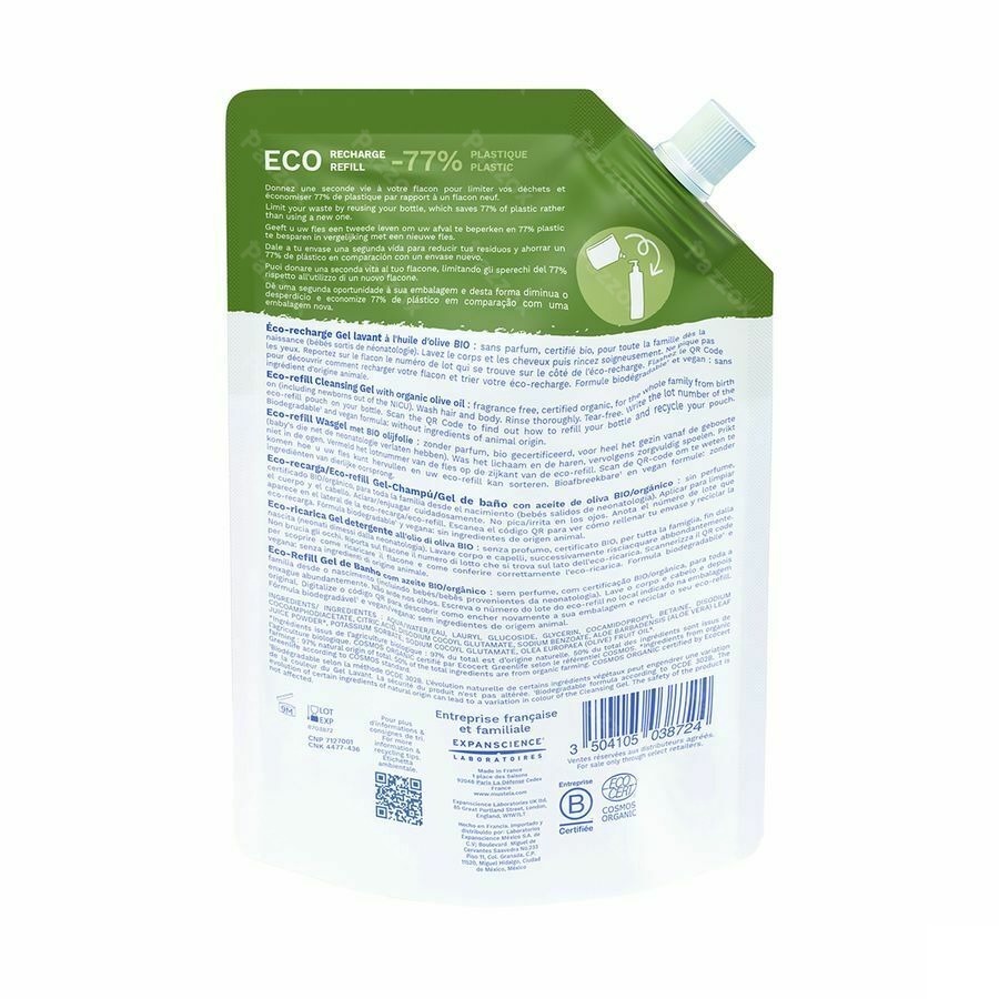 Mustela Fam Bio Wasgel Eco Refill 400ml