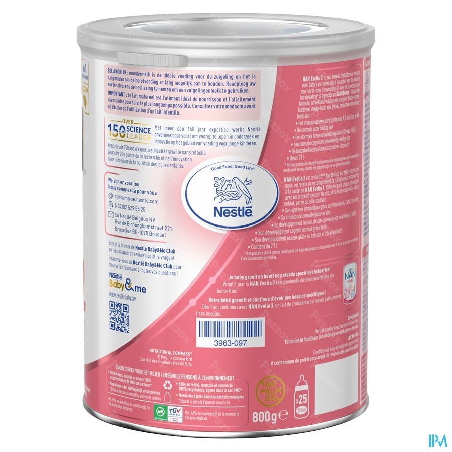 Nan Evolia 2 Opvolgmelk Baby 6+ Maanden 800g
