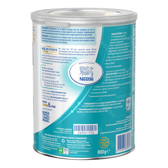 Nestlé Nan Optipro 1 Zuigelingenmelk Baby 0-6 Maanden 800g 