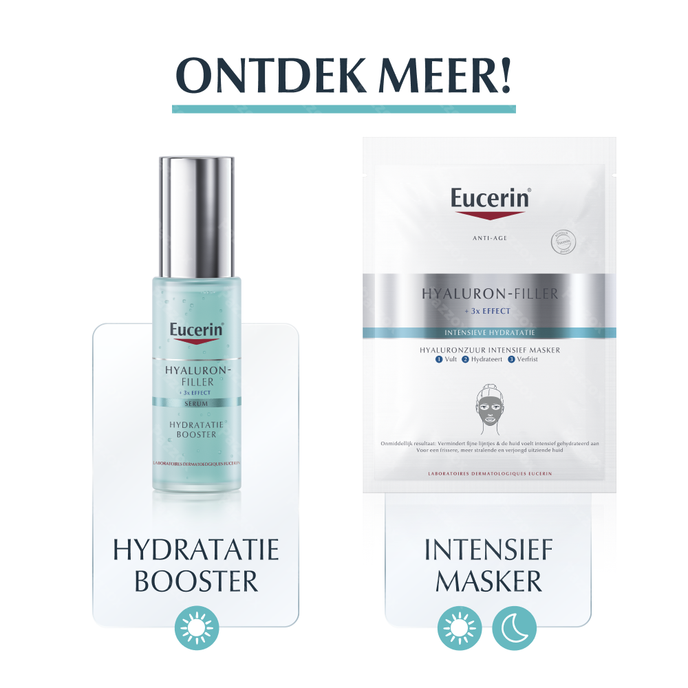 Eucerin Hyaluron-Filler + 3x Effect Hydratatie Booster Nacht Gel-Crème Anti-Age en Rimpels Pot 50ml