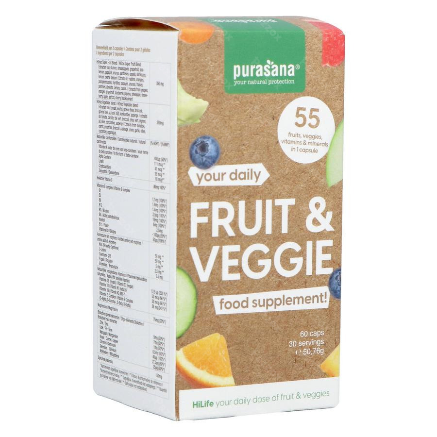 Purasana Fruit&veggie 60 Vegetarische Capsules