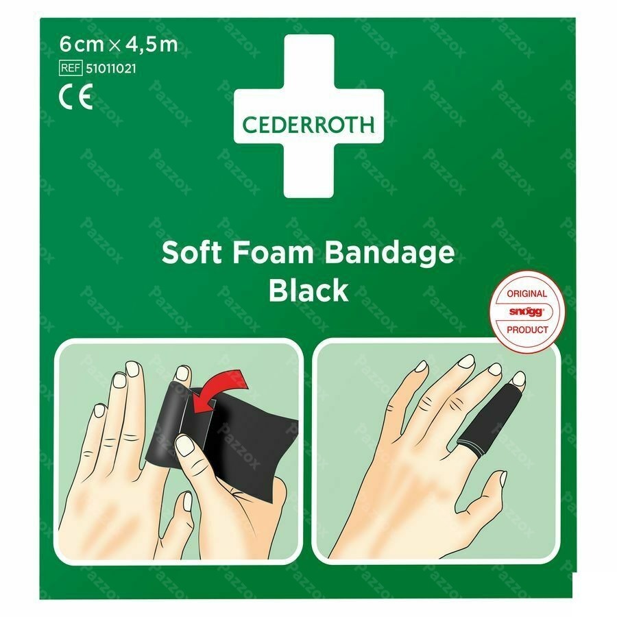 Cederroth Soft Foam Zwart 6cmx4,5m 51011021