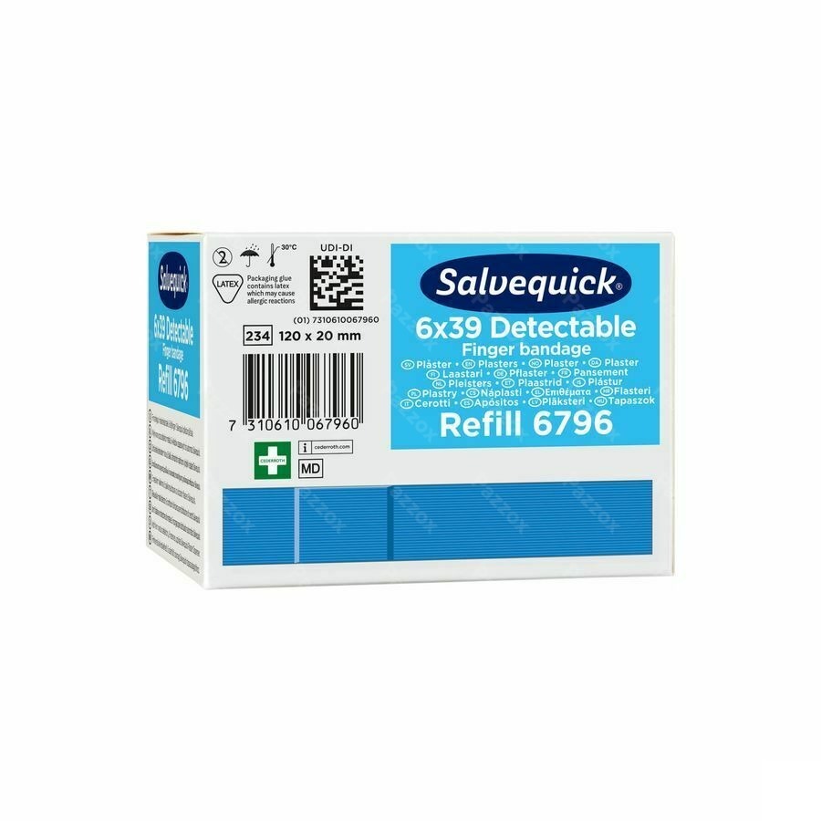 Salvequick Lange Vingerpleister Blauw 6796