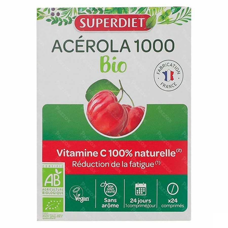 Superdiet Acerola 1000 Bio Kauwtabl 24