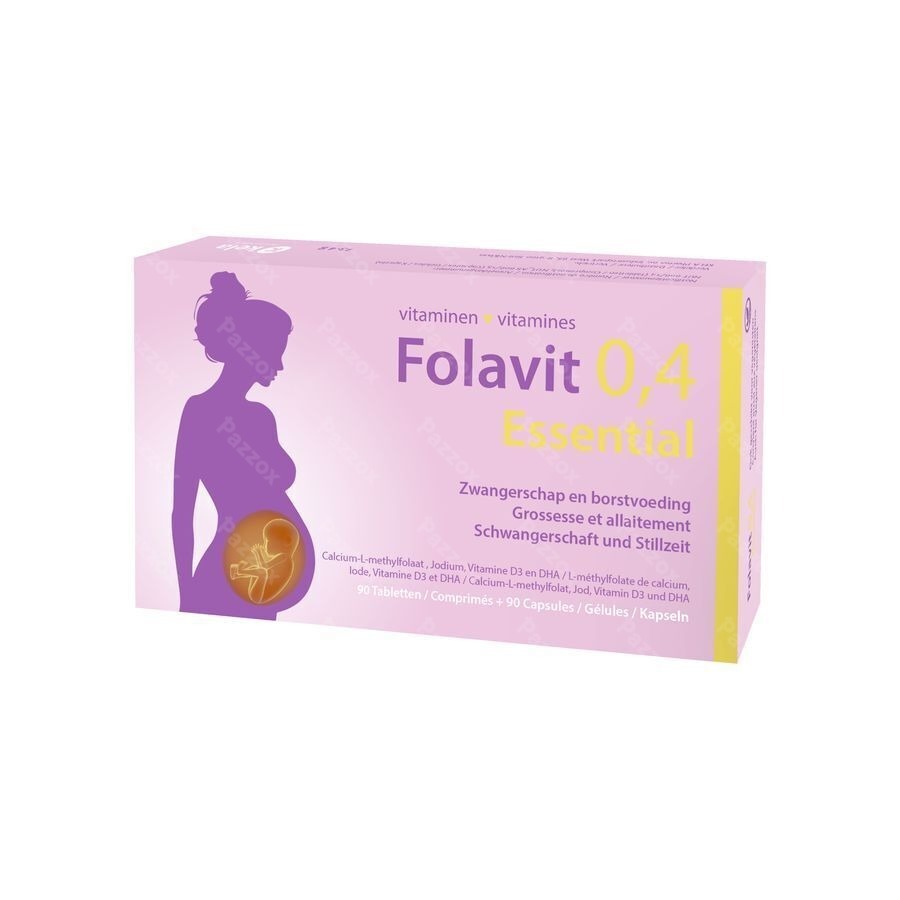 Folavit 0,4mg Essential Tabl 90 + Caps 90 Nf