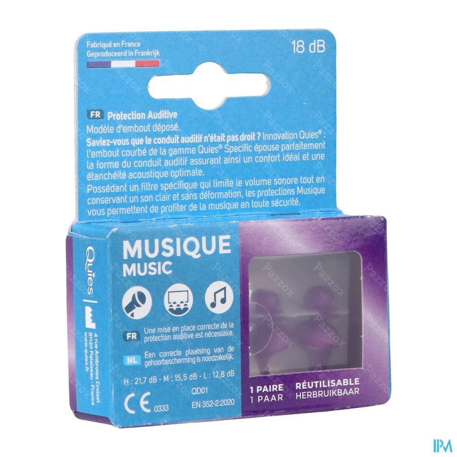 Quies Music 1 Paar Oordoppen