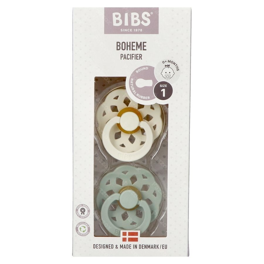 Bibs 1 Fopspeen Boheme Duo Sage/ivory 2