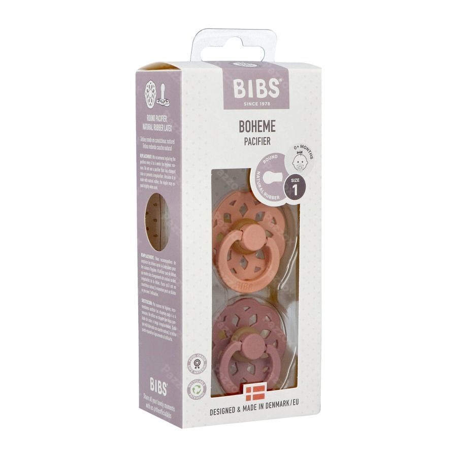 Bibs 1 Fopspeen Boheme Duo Peach/woodchuck 2