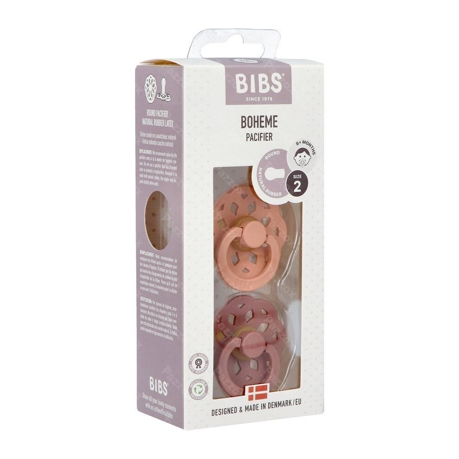 Bibs 2 Fopspeen Boheme Duo Peach/woodchuck 2