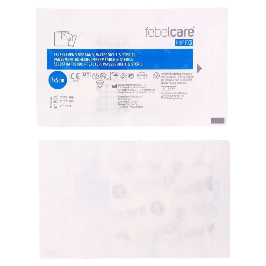 Febelcare Med3 Zelfklevend Verband 7x5cm 5 Stuks