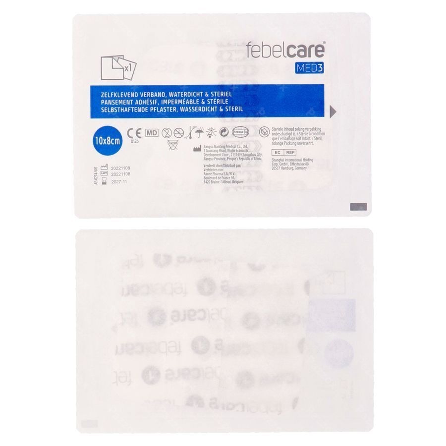 Febelcare Med3 Zelfklevend Steriel Verband 8x10cm 5 Stuks