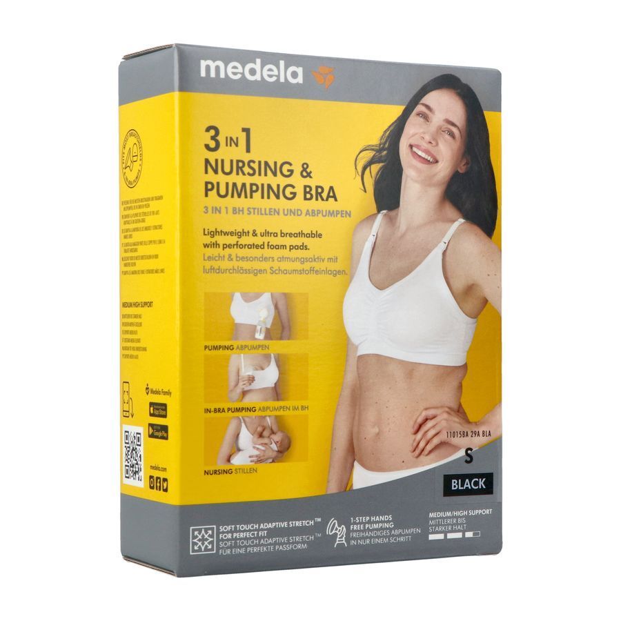 Medela 3-in-1 Borstvoedings- En Kolfbeha Zwart Maat S