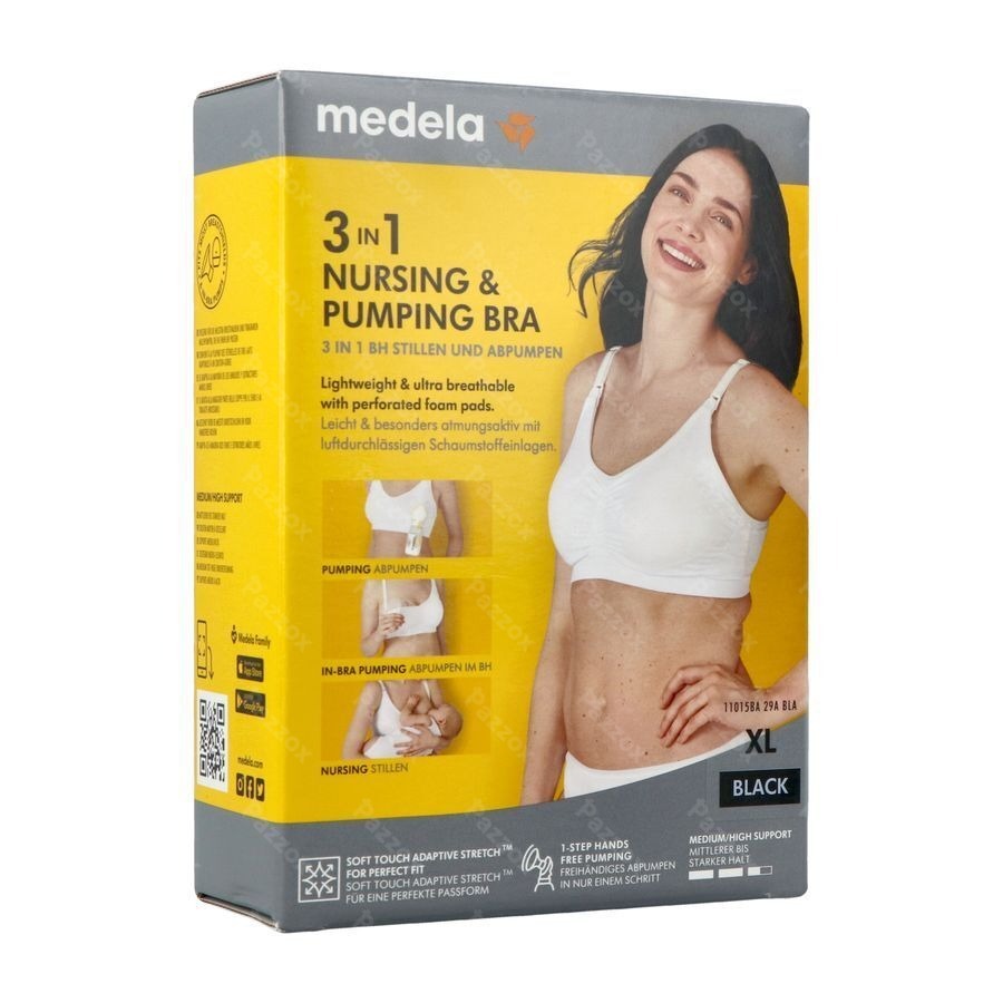 Medela Beha Kolven&voeden 3in1 Xl Zwart