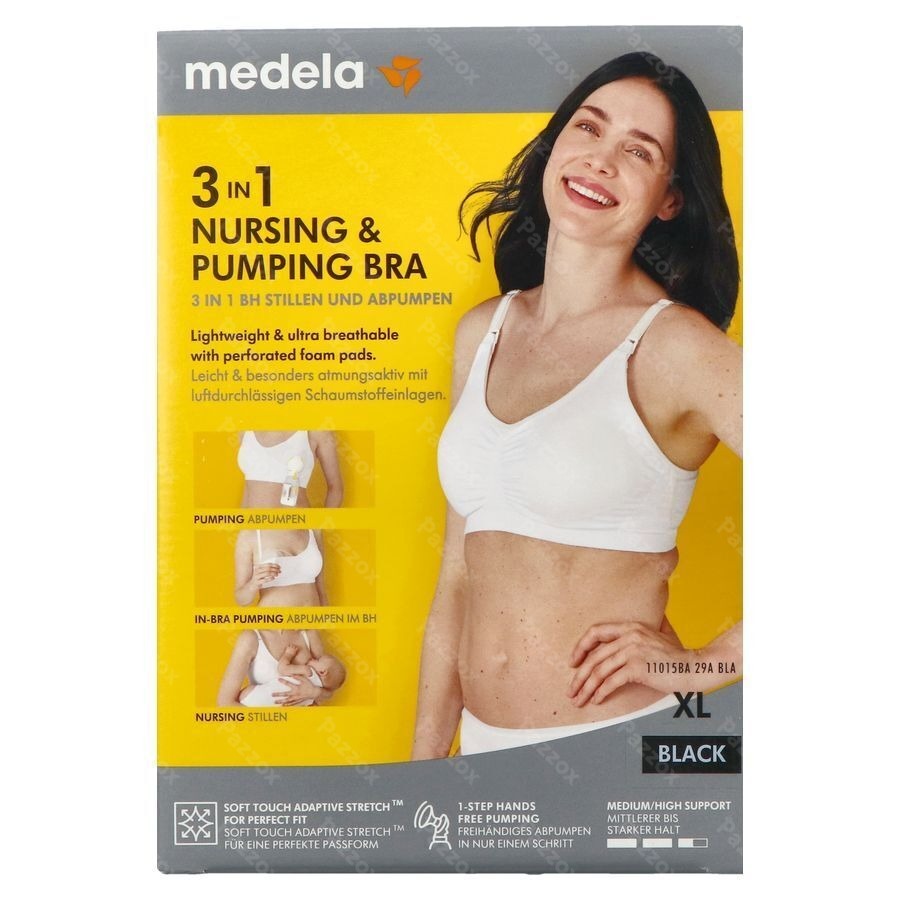 Medela Beha Kolven&voeden 3in1 Xl Zwart