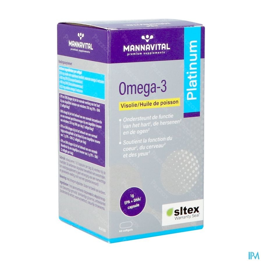 Mannavital Omega 3 Visolie Softgels 60