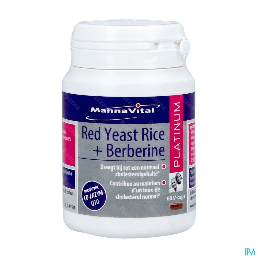 Mannavital Red Yeast Rice+berberine Platinum 60 Vegan Capsules