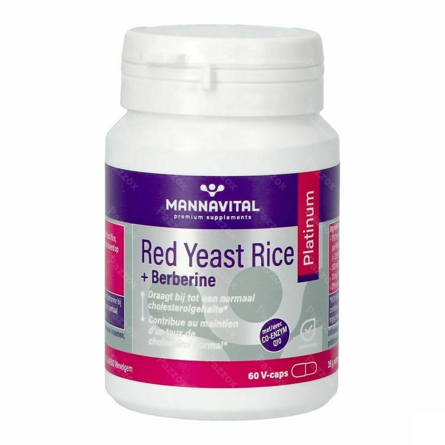 Mannavital Red Yeast Rice+berberine Platinum 60 Vegan Capsules