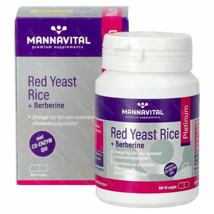 Mannavital Red Yeast Rice+berberine Platinum 60 Vegan Capsules