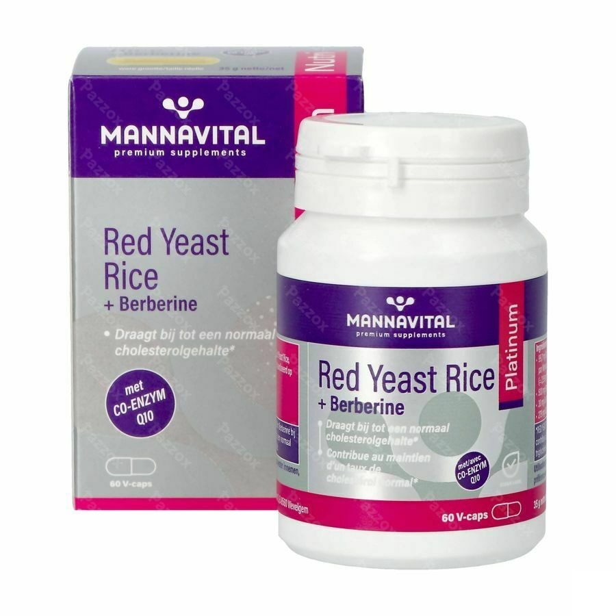 Mannavital Red Yeast Rice+berberine Platinum 60 Vegan Capsules