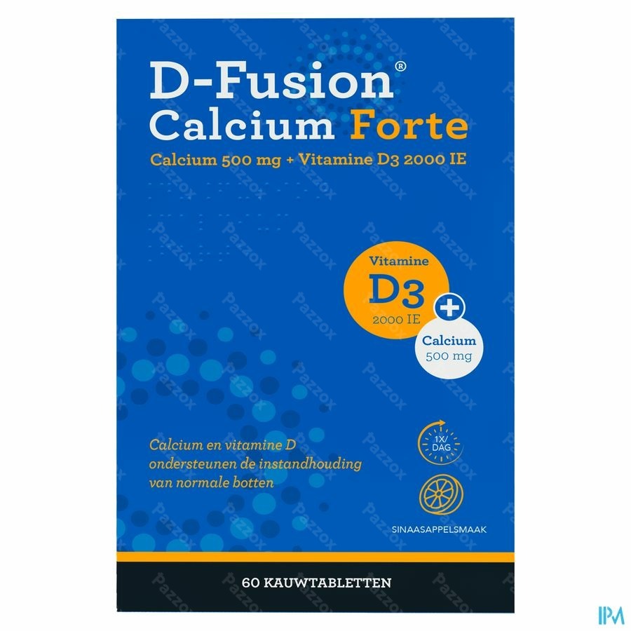 D-fusion Calcium Forte 500 mg/2000 IE 60 Kauwtabletten