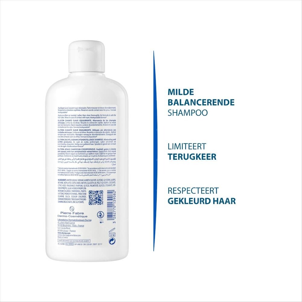 Ducray Elution Zachte Evenwichtherstellende Shampoo 400ml
