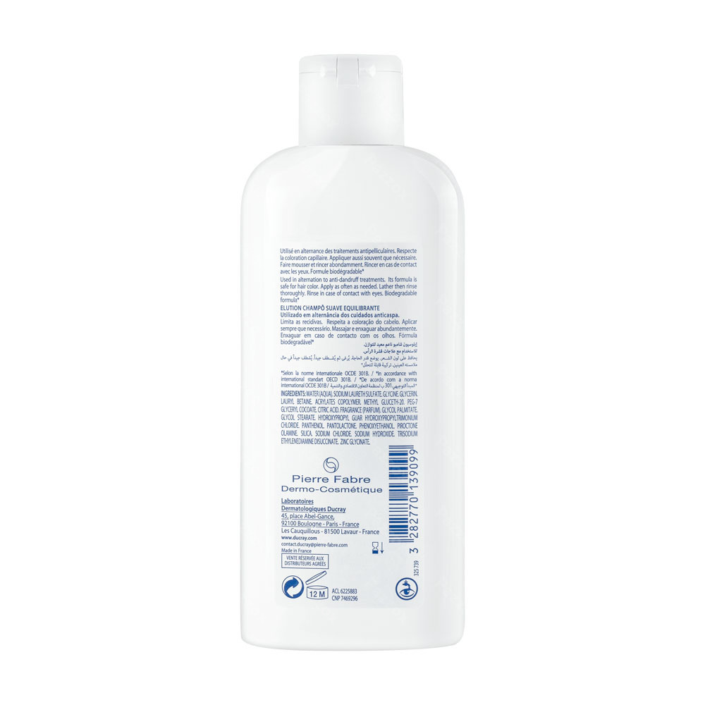 Ducray Elution Zachte Evenwichtherstellende Shampoo 400ml
