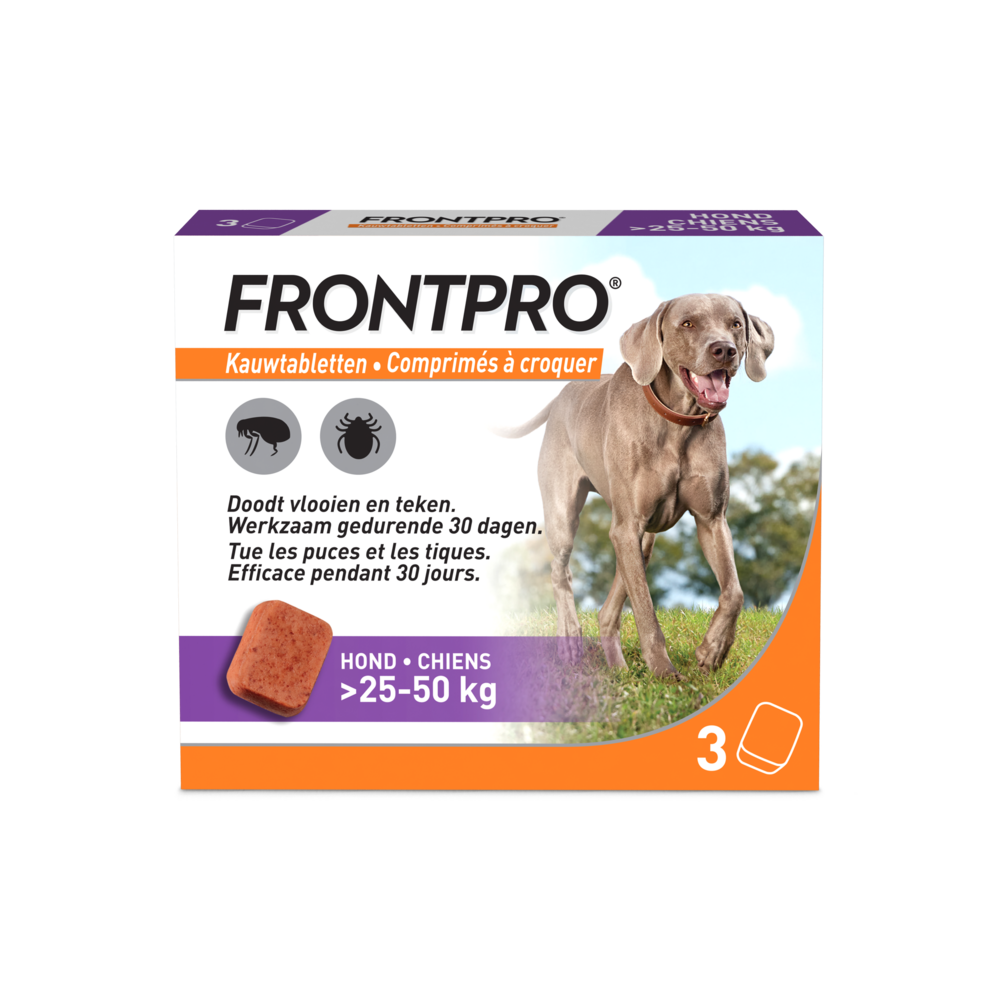 Frontpro 136mg Hond 25-50kg 3 Kauwtabletten