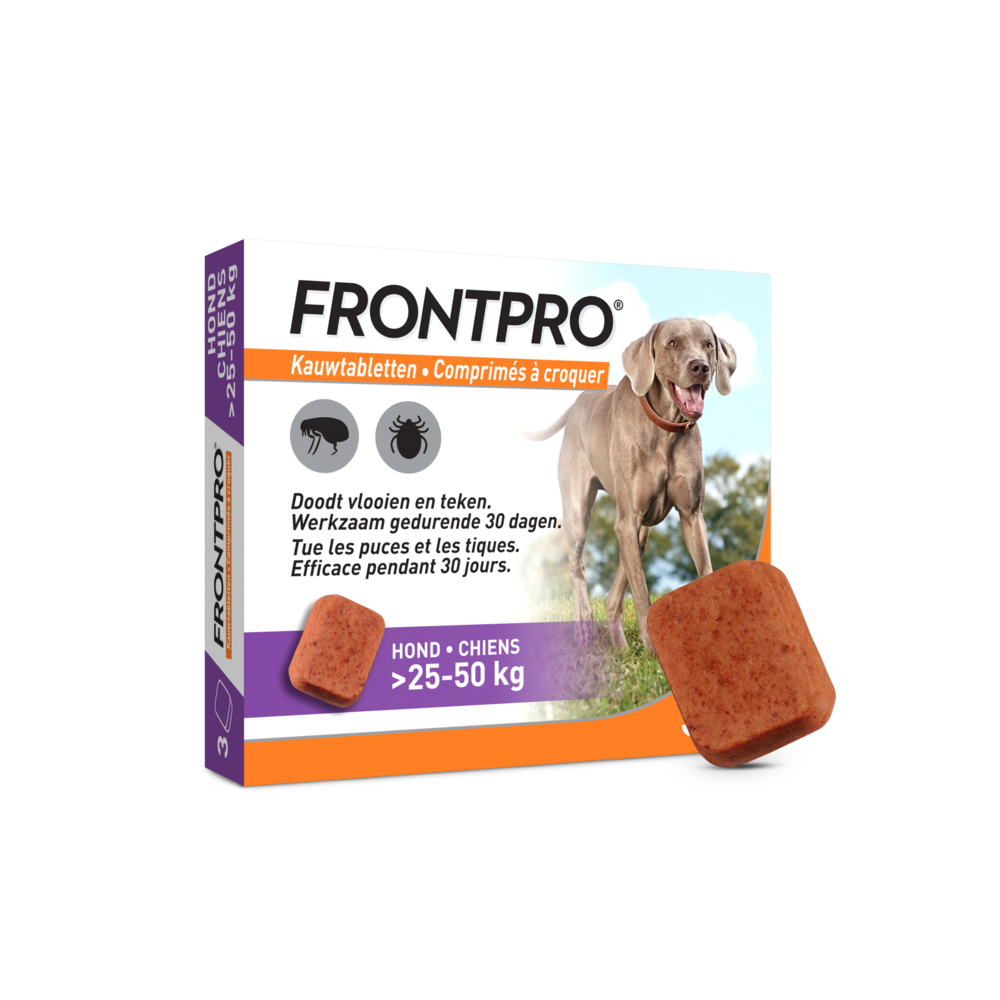 Frontpro 136mg Hond 25-50kg 3 Kauwtabletten