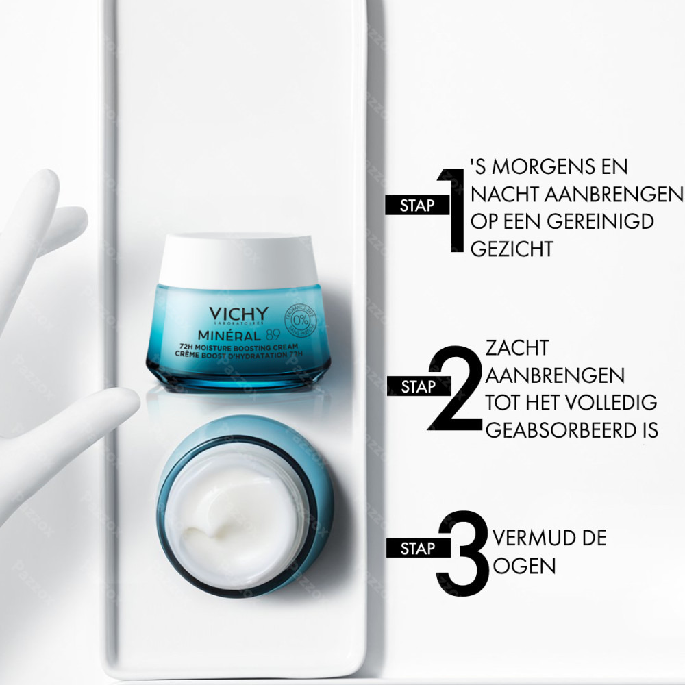 Vichy Minéral 89 72u Hydraterende Boost Crème Zonder Parfum 50ml