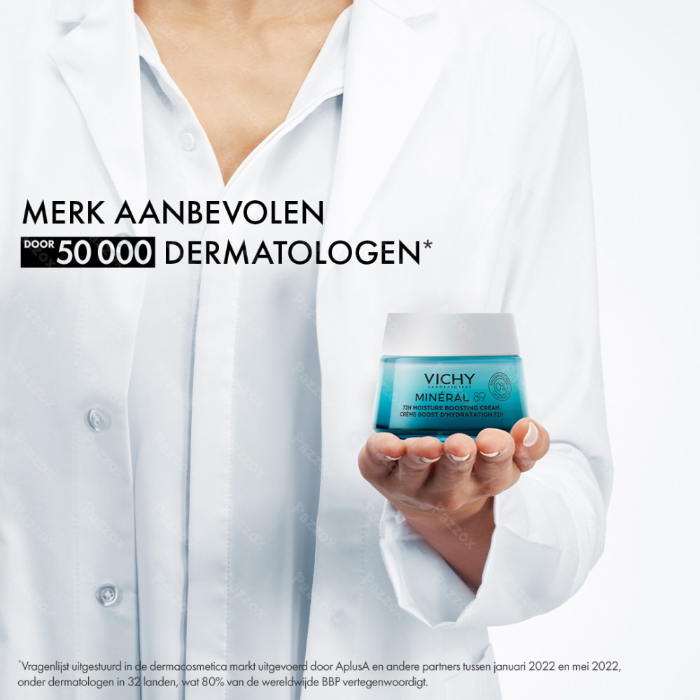 Vichy Minéral 89 72u Hydraterende Boost Crème Zonder Parfum 50ml