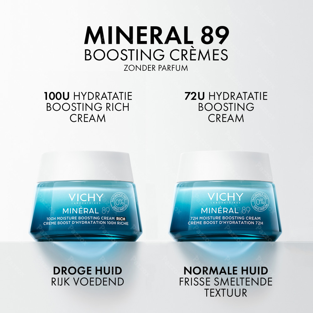 Vichy Minéral 89 72u Hydraterende Boost Crème Zonder Parfum 50ml