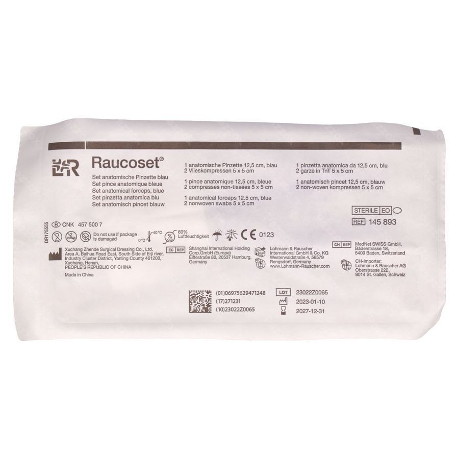 Raucoset Set Anatomisch Pincet Blauw 145893