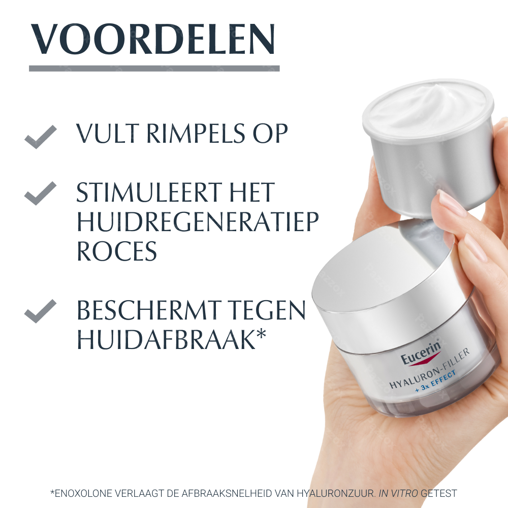 Eucerin Hyaluron-Filler + 3x Effect Dagcrème SPF 15 Droge Huid Anti-Age & Rimpels Navulling 50ml
