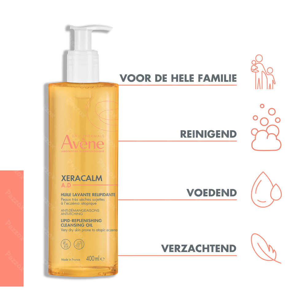 Avène XeraCalm A.D Relipiderende reinigende Olie, Zeer droge huid met neiging tot atopisch eczeem en jeuk 400ml