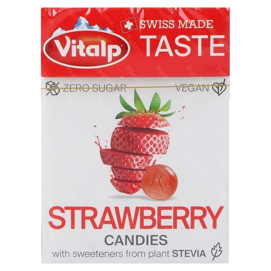 Vitalp Snoepje Aardbei Z/suiker Stevia 25g