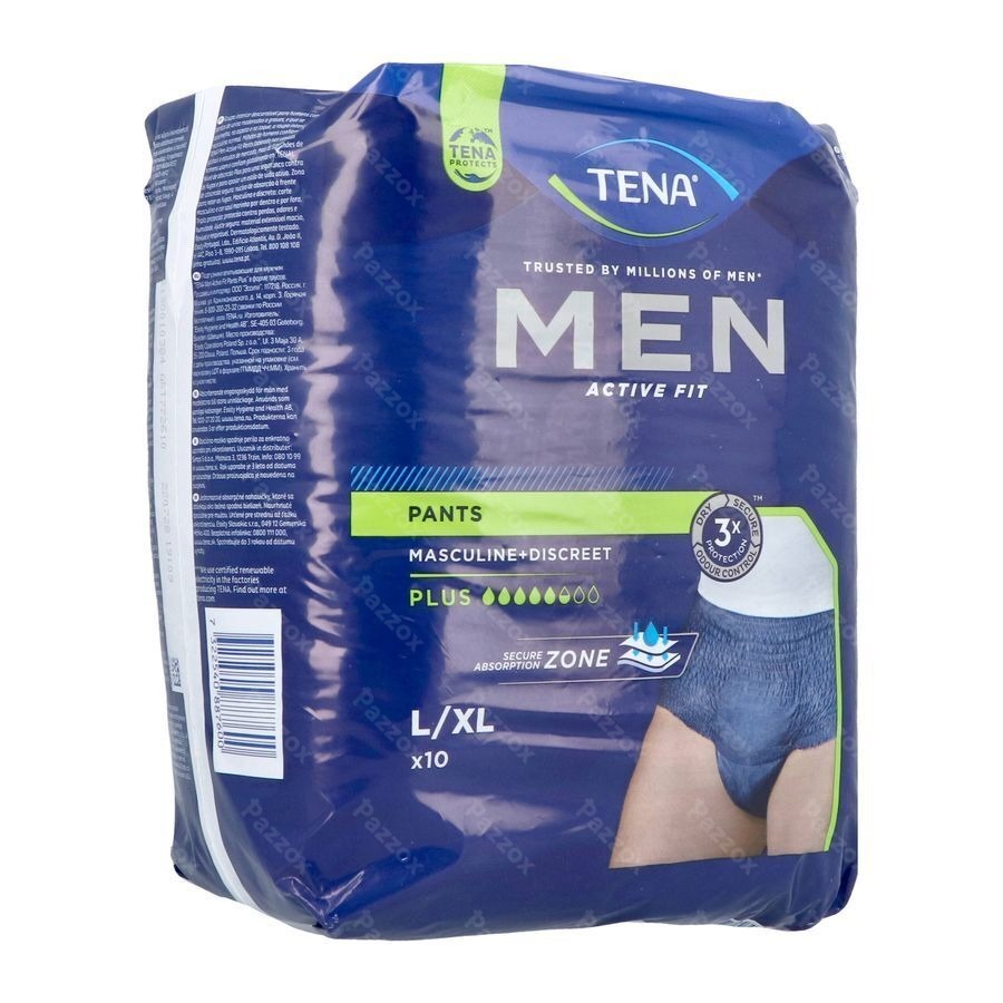 Tena Men Active Fit Pants Plus Blauw l/xl10 772610