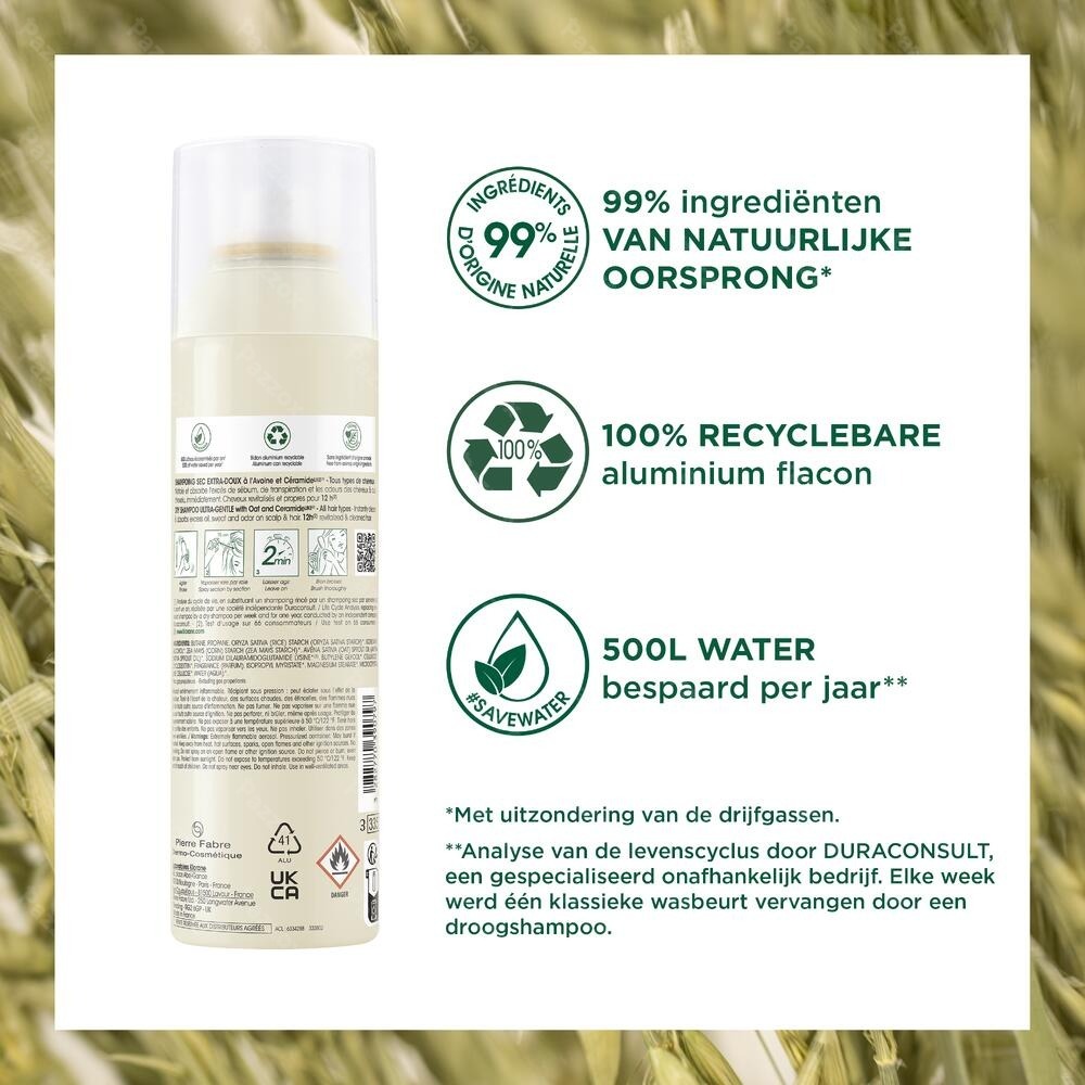 Klorane Capillaire Droogshampoo Havermelk en Ceramide 50ml