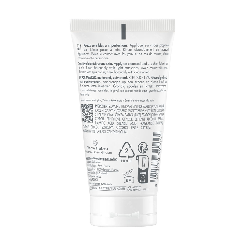 Avène Cleanance Matterend en Zuiverend Detox Masker 50ml