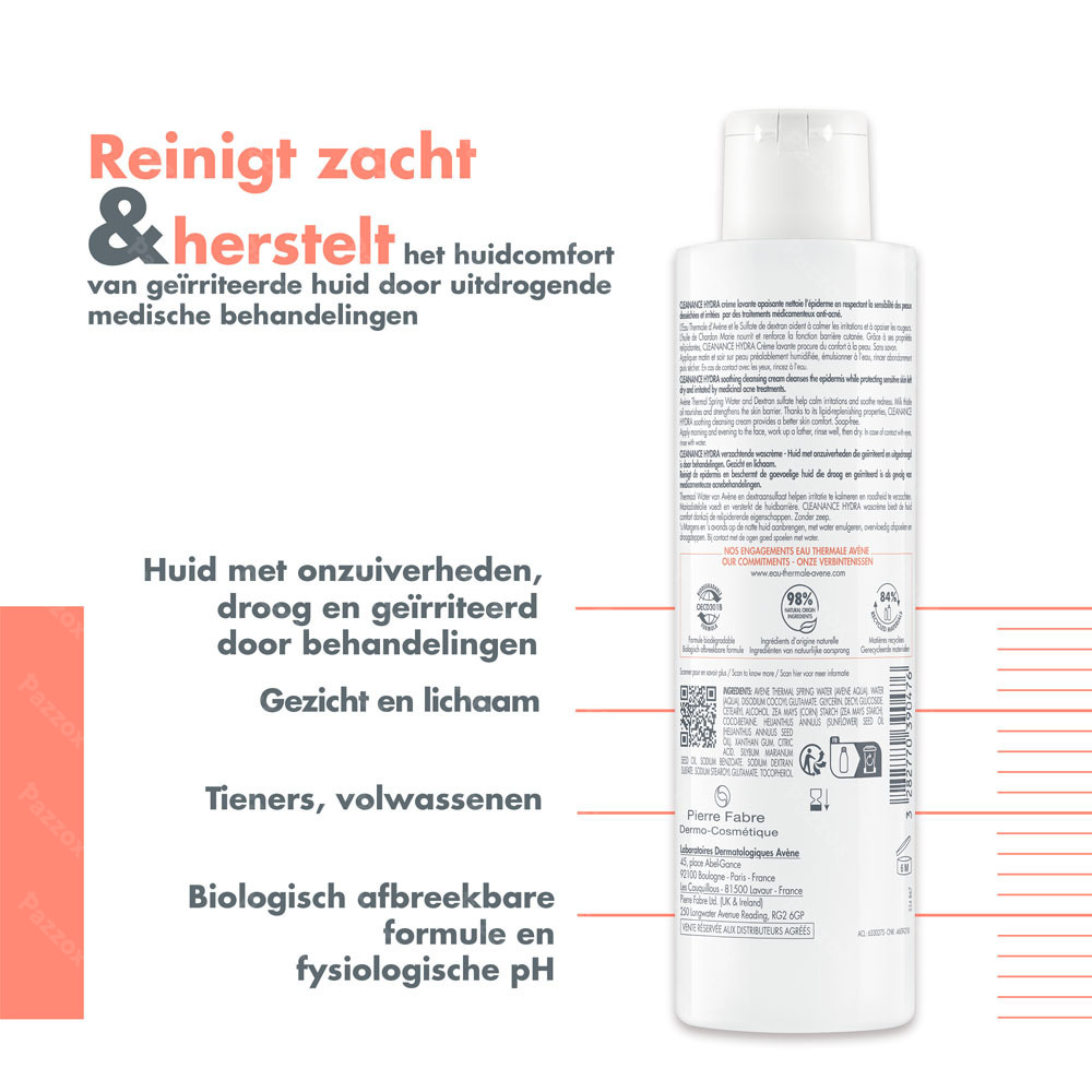 Avène Cleanance Hydraterende Wascrème 200ml