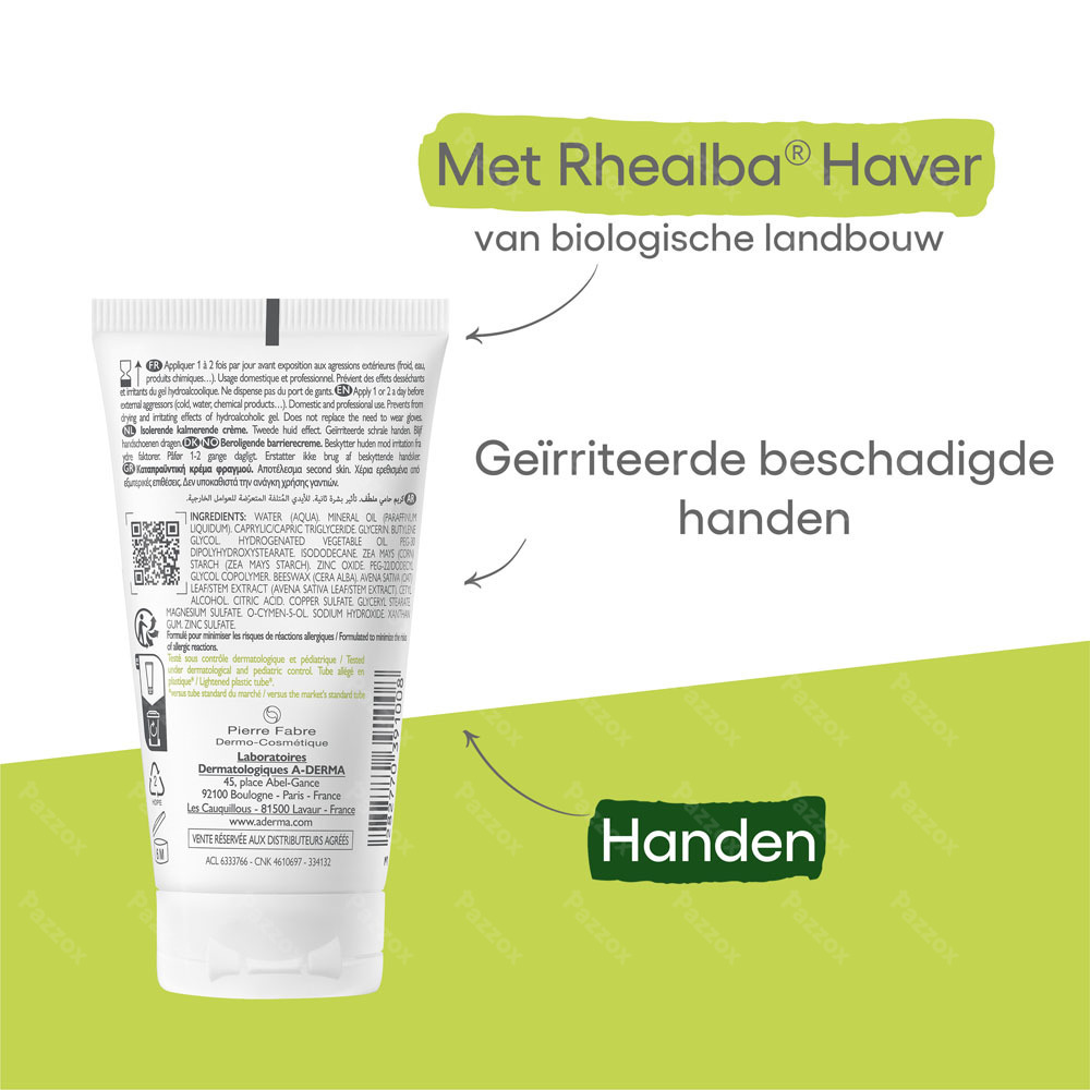 A-Derma Dermalibour + Barrier Isolerende Handcrème 50ml