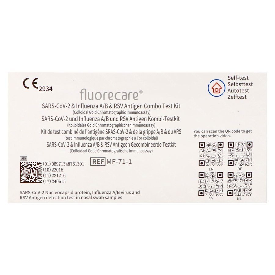 Fluorecare Combi Cov-influen A/b-rsv Zelftest Osms