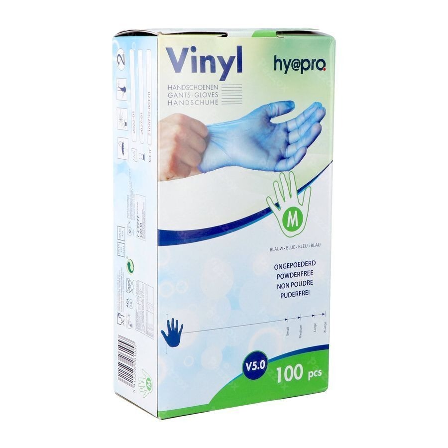 Pharmex Handschoenen Blauw Vinyl M Poedervrij 100