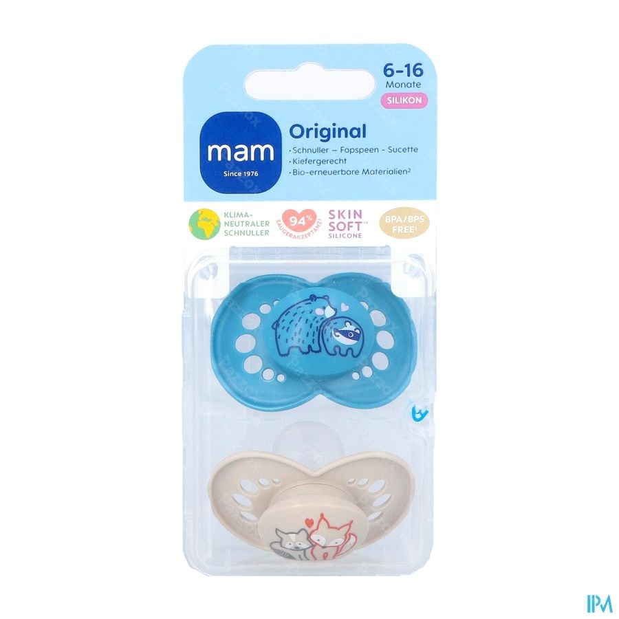 Mam Fopspeen Original Pure Siliconen 6-16m Jongen