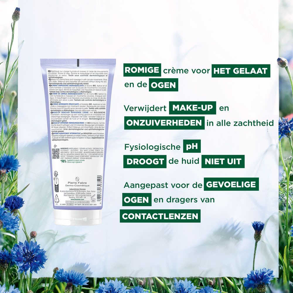 Klorane Gezicht Make-up Remover Korenbloembio 200ml