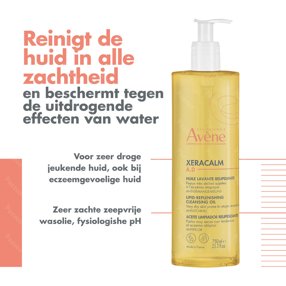 Avène XeraCalm A.D Relipiderende reinigende Olie, Zeer droge huid met neiging tot atopisch eczeem en jeuk 750ml